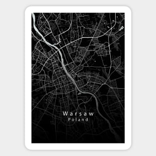 Warsaw Poland City Map dark Sticker